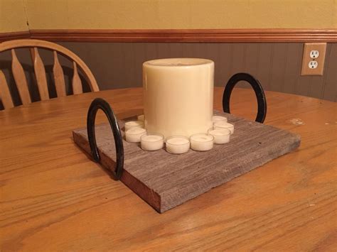 Candle Holder With Old Barn Wood And Horseshoes Barn Wood Old Barn