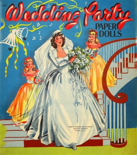 Vintge 1940s Wedding Party Paper Doll ~saalfield~org Sz~laser