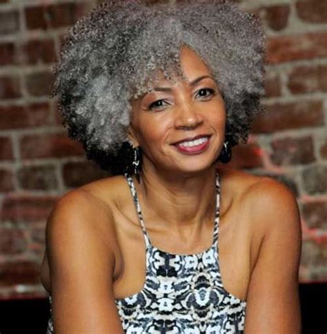 Curly Hairstyle For Older Black Women With Grey Hair Grey Curly Hair