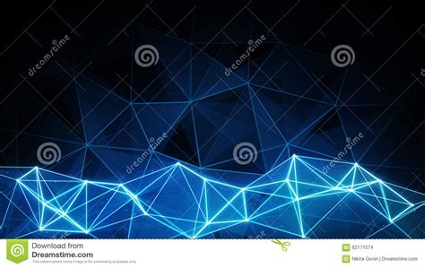 Glowing Blue Polygon Background Stock Illustration Illustration Of