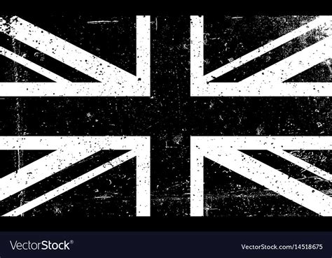 Grunge Black And White Image Of The British Flag Vector Image