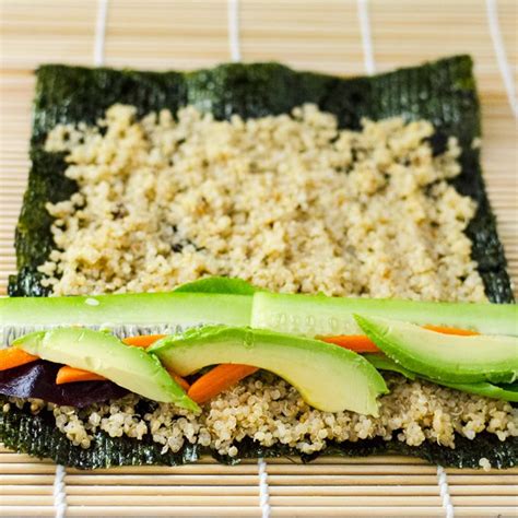 Veggie Quinoa Sushi Rolls 15 Didnt Stick Too Well But Maybe