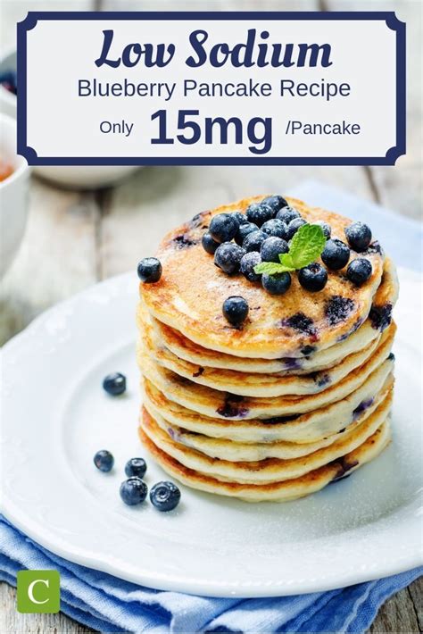 For a healthier alternative use a 3:1 blend of canola oil to olive oil instead of butter when cooking over the flame. Low Sodium Blueberry Pancakes Recipe [Only 60mg/Serving ...