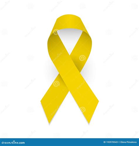 Ruban Jaune De Sensibilisation Spina Bifida Et Symbole De La Sensibilisation Au Cancer D
