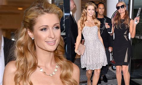 Paris Hilton Goes High Fashion In Strapless Lace Dress In Poland