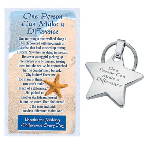 One Person Can Make A Difference Star Key Tag With Presentation Card