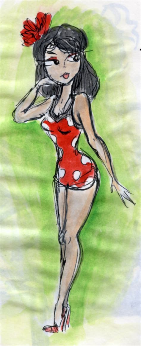 TCHBO Pin Up Girl In A Retro Swimsuit
