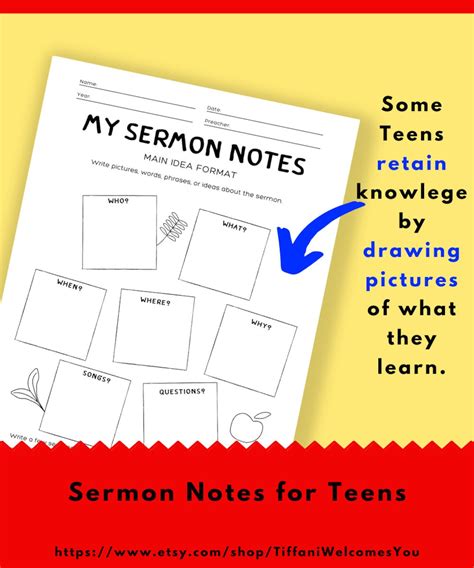 Sermon Notes For Teens Printable Sermon Notes Notes For Etsy