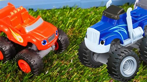 Blaze And Crusher Race Cars And Monster Trucks Youtube