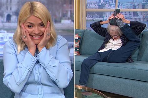 Holly Willoughby Amazed As 100 Year Old Gymnast Puts Foot On Her Head Live On This Morning The