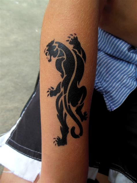 Very Traditional Black Panther Tattoo Airbrushed On A Very