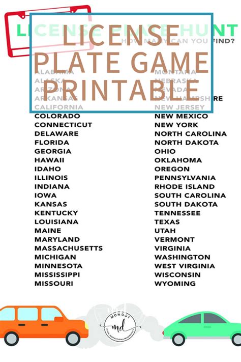Any apps that we missed? License Plate Game Printable for Road Trip Travel | Car ...