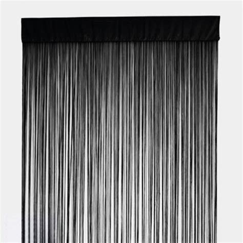 String Curtain Panel Room Divider Rod Pocket Black
