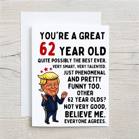 62nd Birthday Card Funny 62nd Birthday Card 62nd Birthday Etsy