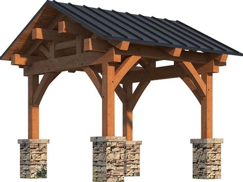 Double Ridge Truss Pavilion Kit - Timber Frame Pavilion ...