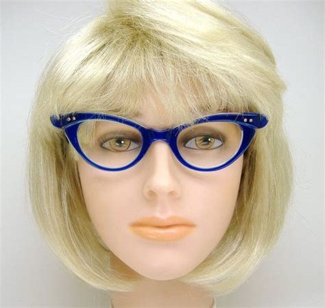 Vintage 50s 60s Blue Cat Eye Eyeglasses Frame France Nos Blue Cat Eye