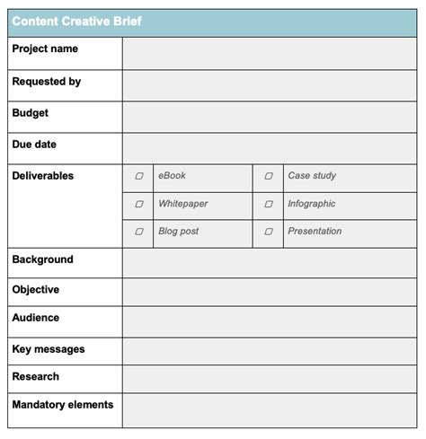 6 Creative Brief Templates For Excel And Word Aha