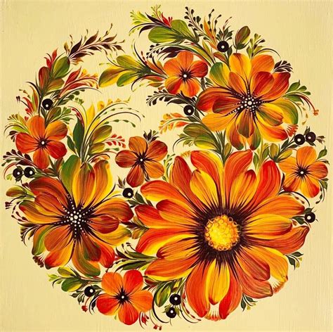 Russian Painting Folk Art Painting Painting Style Floral Painting