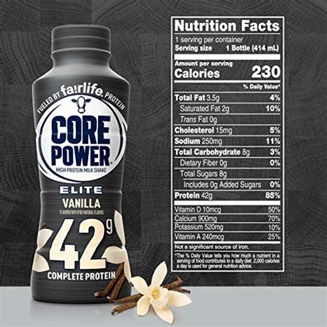 Fairlife Core Power Elite High Protein Shake 42g Vanilla Ready To Drink For Workout Recovery