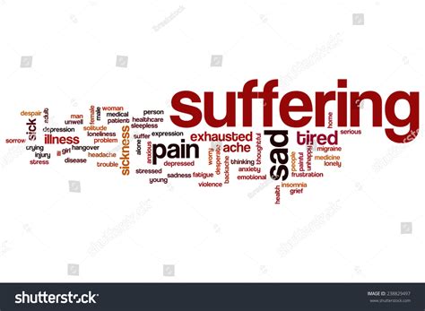 Suffering Word Cloud Concept With Pain Stress Related Tags