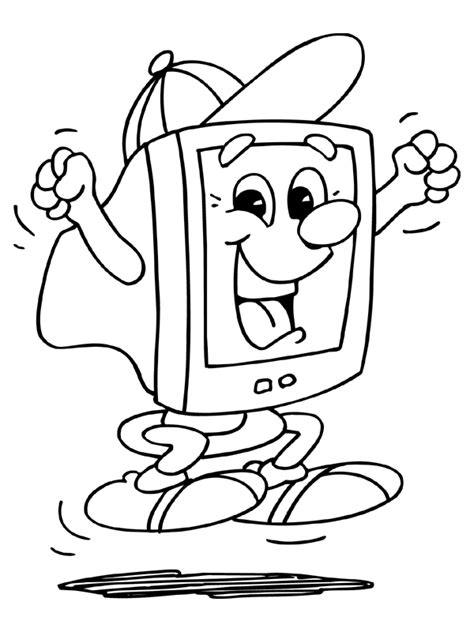 cartoon computer coloring book  coloring pages  printable coloring pages  kids