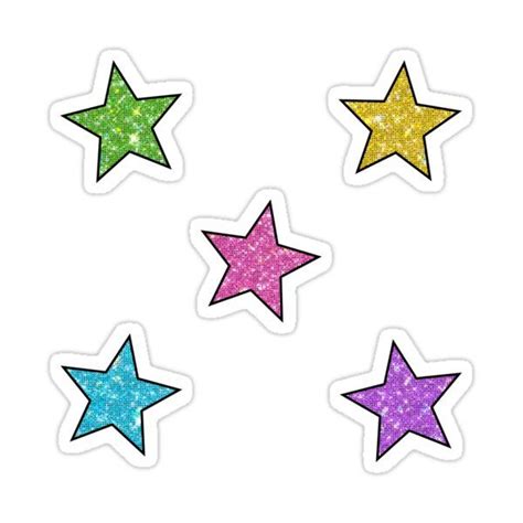 Sparkly Stars Sticker For Sale By Disco Dottie Star Stickers Vinyl