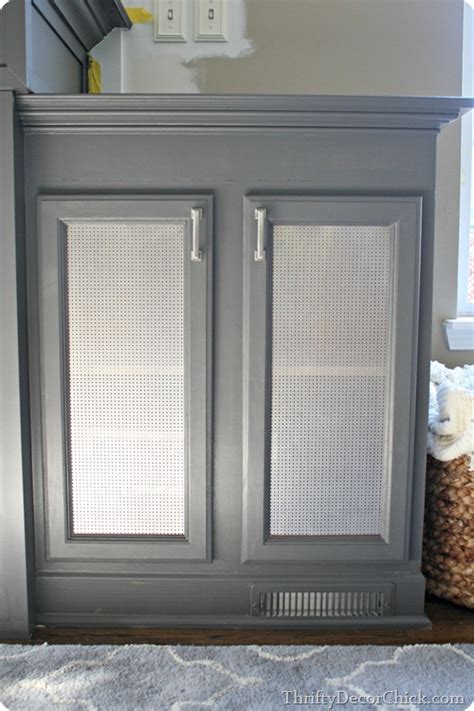 Also known as mullion doors, glass doors enhance your cabinets, using. How to add metal sheeting to cabinet doors from Thrifty ...