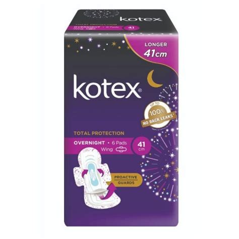 Kotex Total Protection Overnight Wing 35cm 7s 14s And 41cm 6s