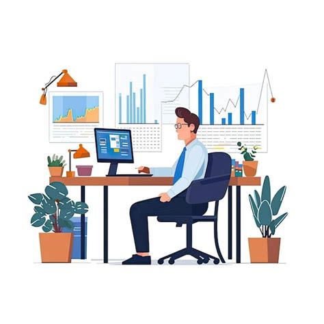 Premium Ai Image A Forex Trader Flat Vector Illustration Daily