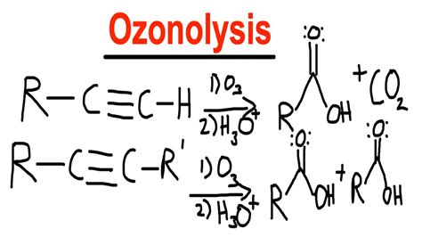 Ozonolysis Oxidative Cleavage Alkyne Reaction Organic Chemsitry