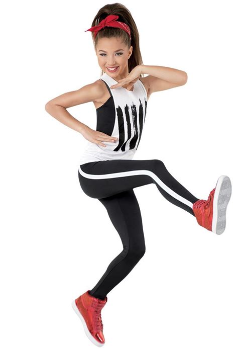 Graphic Tank Top And Striped Unitard Dance Costumes Hip Hop Hip Hop
