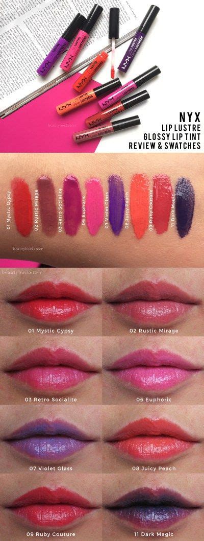 Nyx Lip Lustre Glossy Lip Tints Review Swatches Beauty Bucketeer Nyx Lip Lip Tint Lips