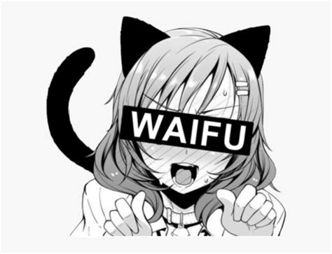 Anime Waifu♡ Aesthetic Anime Girl Black And White Hd Png Download Kindpng
