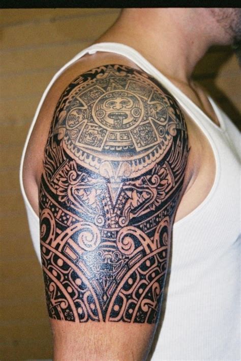33 aztec half sleeve tattoos 15 aztec tattoo designs and 125 tribal tattoos for men with