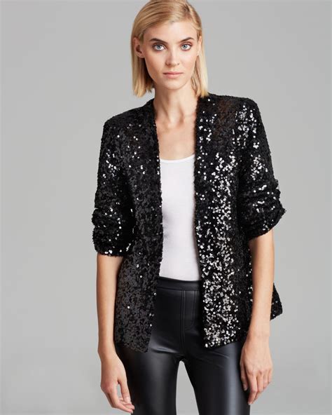 Lyst French Connection Jacket Spectacular Sequin In Black