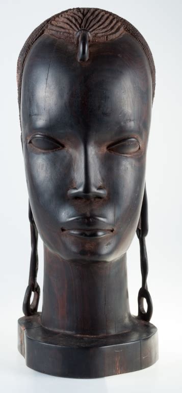 Sold Price African Tribal Ebony Wood Carved Head Sculpture February