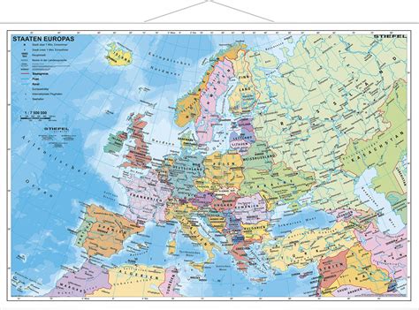 Die politische europakarte verdeutlicht die jeweiligen aktuellen regierungssysteme in europa durch die farbige markierung der europäischen länder. Europakarte pol klein mit Leisten Poster, Stiefel Verlag