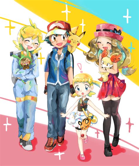Ash And Pikachu With Their Kalos Friends ♡ Pokemon Love Pinterest Ash Pokémon And Ash