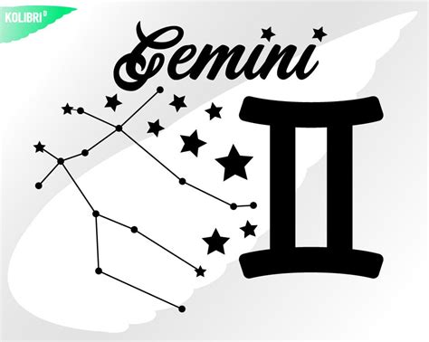 Gemini Svg Zodiac Svg Horoscope Svg Gemini Clipart Etsy