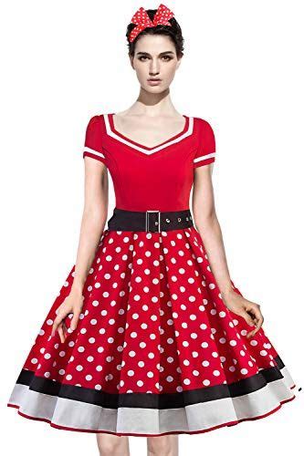 Axoe Womens 50s Rockabilly Dresses For Party With 1pc Polka Dot Headband Red Size 6 Formal