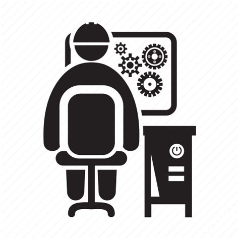 Computer Control Monitoring Operator Worker Icon Download On