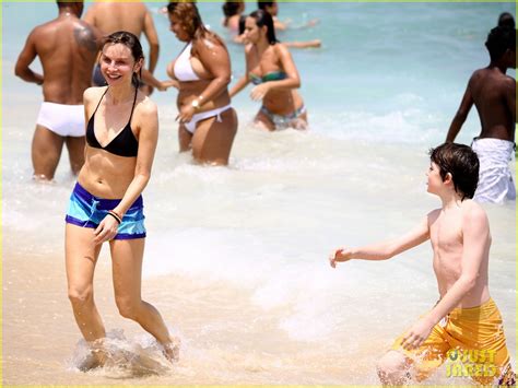 Calista Flockhart Bikini Beach Day With Harrison Ford Liam Photo
