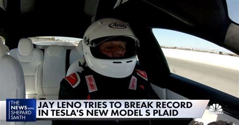 Jay Leno Tries To Break Record In Teslas New Model S Plaid On Jay