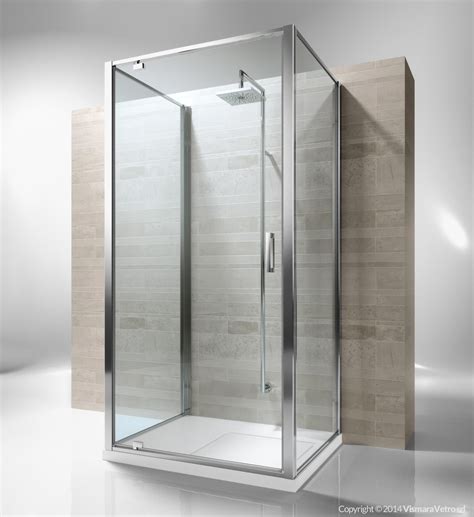 Framed 3 Sided Shower Enclosure With Pivoting Door Reversible And