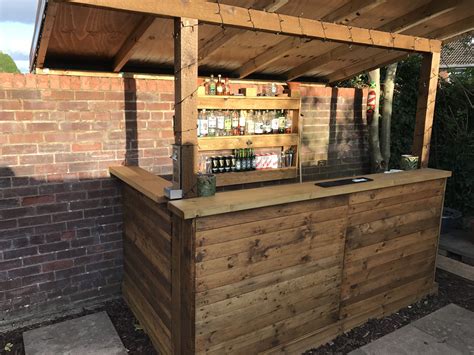 Reclaimed Wood Pallets Outside Garden Bar New Rustic Style Unfinished