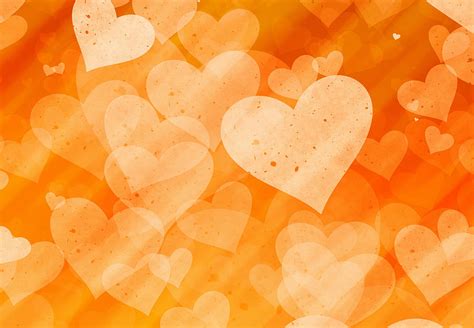 Orange Hearts Backgrounds Of Love Symbol Digital Art By Mikhail