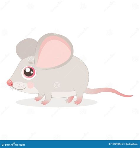 Sweet Little Mouse Vector Illustrations Cute Mouse In Baby Cartoon