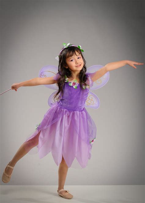 Kids Purple Flower Fairy Costume