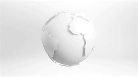 White Three Dimensional Globe Animation In 4k Resolutions Youtube