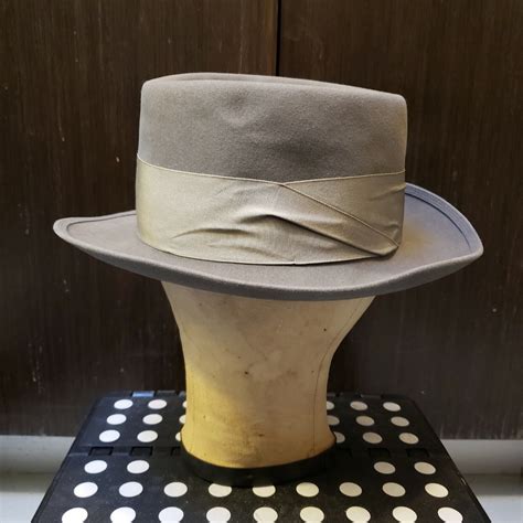 Vintage 50s John B Stetson Hat Excellent Star Grey Fedora Sz 6 78 Size